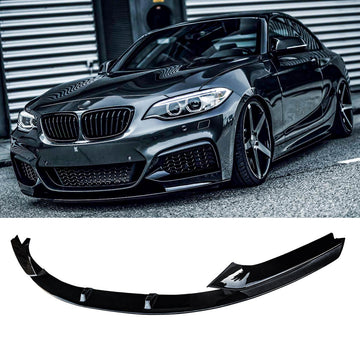Front Lip For 2014-2021 BMW 2 Series F22 F23 M Sport Front Bumper Lower Splitter Gloss Black